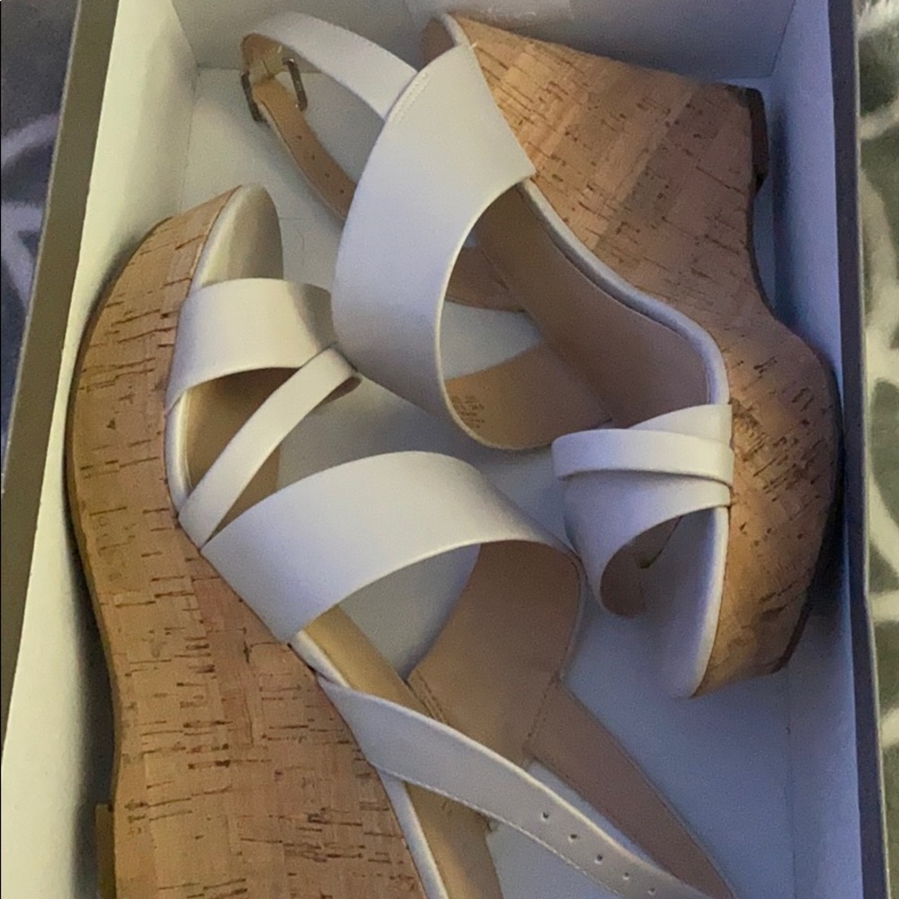Nude wedge heels